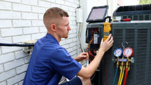 AC repair service at a customer's home in Clearwater.